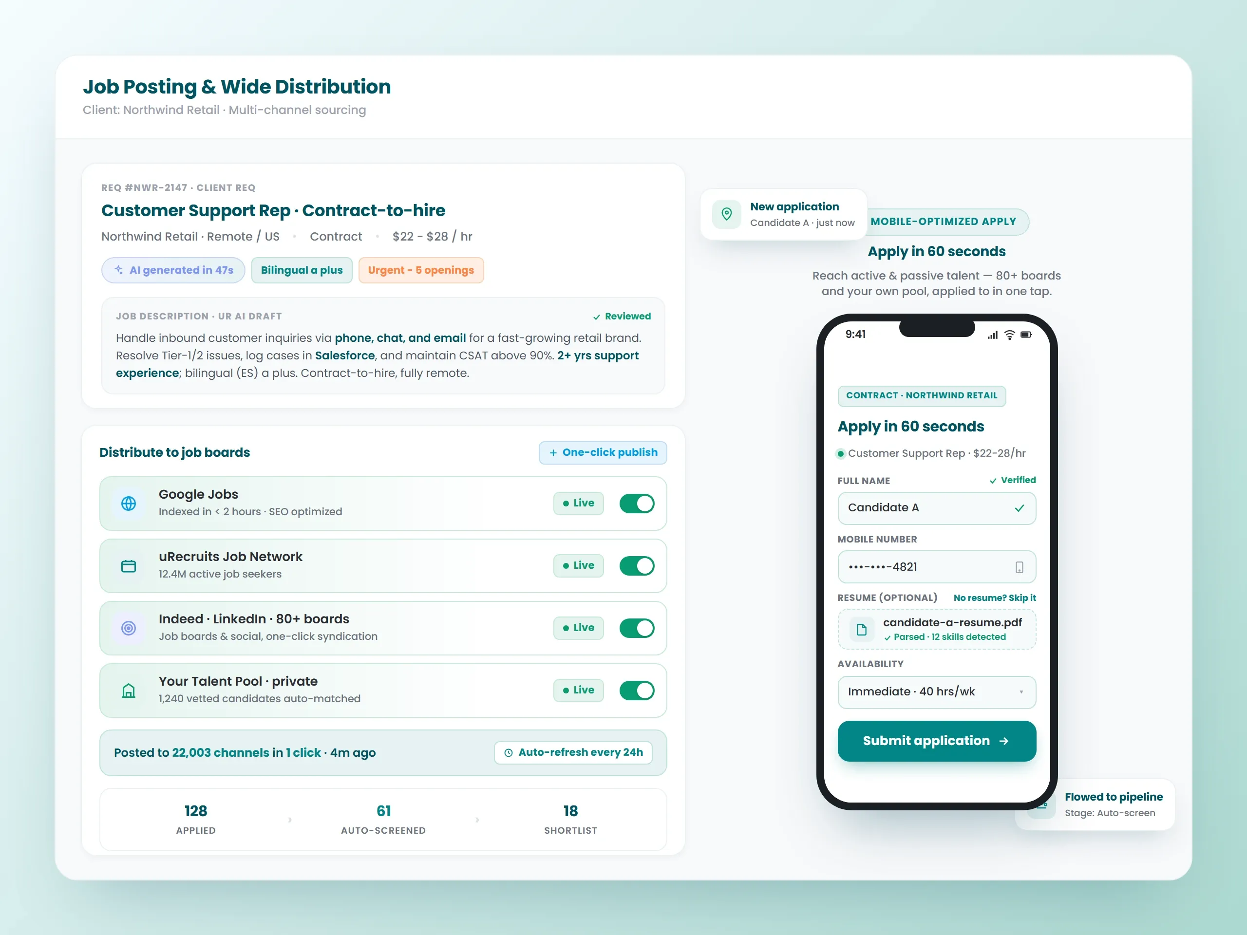Job Posting & Wide Distribution