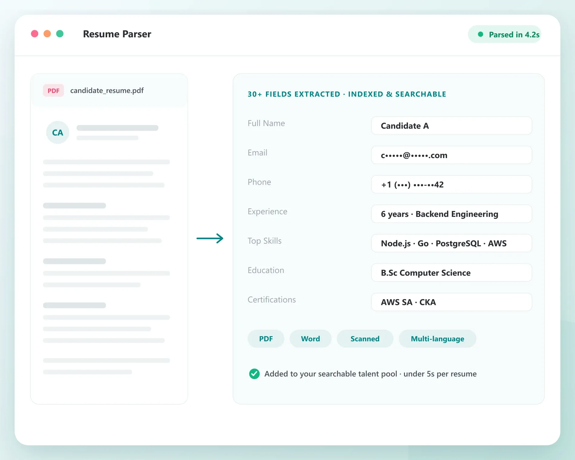 Turn Every Resume Into Structured Data Instantly